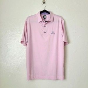 FOOTJOY MEN SIZE MEDIUM PINK GOLF POLO SHIRT EUC